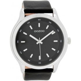 ΟΟΖΟΟ Timepieces 50mm Black Leather strap C7434